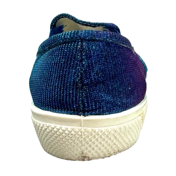 TOPSHOP BLUE/PURPLE IRIDESCENT SLIP ON TRAINER SNEAKERS - Picture 13 of 16